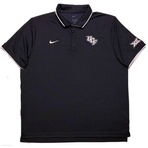 NIKE UCF Knights Polo Shirt Big 12 Solid Black XL
